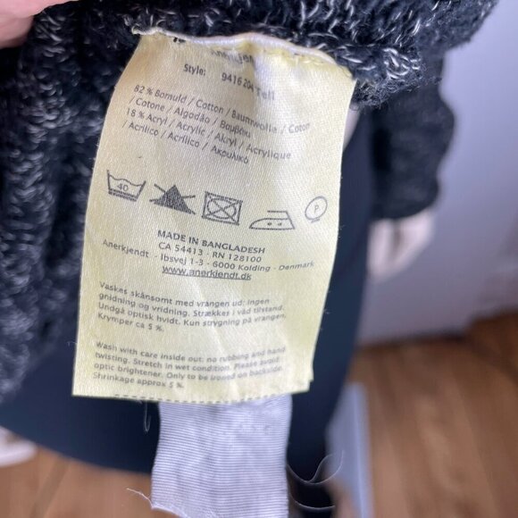 ANERKJENDT Signature Style Textured Knit Contemporary Cotton Grey Long Sweater M - Picture 9 of 9